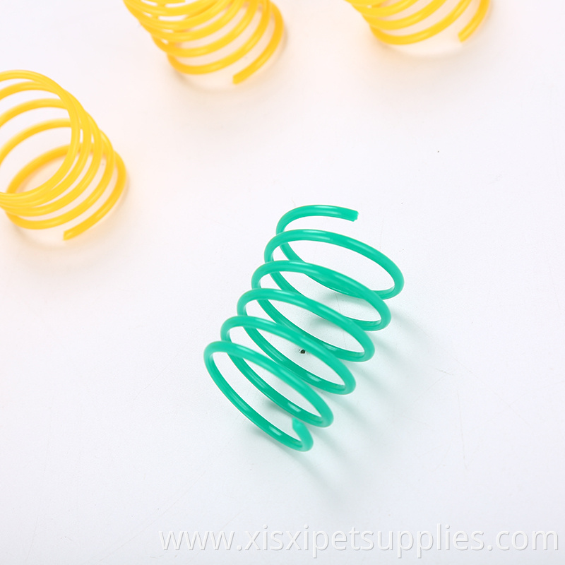 Durable Cat Colorful Plastic Spring Toys Pet Grinding Claws Toys